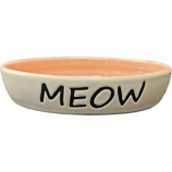 Ethical Stoneware Dish - Meow Stoneware Dish Cat Oval - Coral - 6 Inch