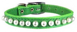 Leather Brothers - 3/8" Pocket Pups Pearl Adjustable Collar - Kiwi - 9-11" Length