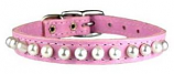 Leather Brothers - 3/8" Pocket Pups Pearl Adjustable Collar - Rose - 9-11" Length