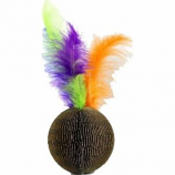 Ware Mfg - Dog/Cat - Feather Ball Corrugate Toy