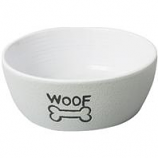 Ethical Stoneware Dish - Nantucket Woof Dog Stoneware Dish - Grey - 7 Inch