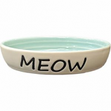 Ethical Stoneware Dish - Meow Stoneware Dish Cat Oval - Green - 6 Inch