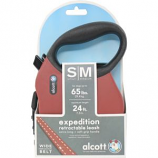 Paws/Alcott - Alcott Retractable Leash Up To 65 Pounds - Red - Small/Medium - 24 Ft
