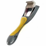 JW Pet - Grip Soft Deshedding Tool - Gray/Yellow - Medium
