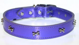 Leather Brothers - 1" Regular Leather Bone Ornament Collar - Metallic Purple - 24" Length