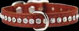 Leather Brothers - 1/2" Regular Leather Jewel Collar CTR D - Terracotta - 16" Length