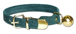 Leather Brothers - 3/8" Majestic Cat Collar - Green - 13" Length