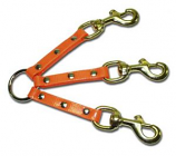 Leather Brothers - 3-Dog Sunglo Couplet - Brass Bolt - Orange