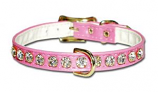 Leather Brothers - 3/8" Majestic Jewel Center Dee Collar - Pink - 12" Length