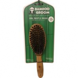Paws/Alcott -Bamboo Oval Bristl Brush With Natural Boar Bristle - Tan/Black - Large