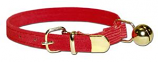 Leather Brothers - 3/8" Majestic Cat Collar - Red - 13" Length