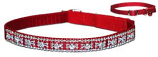 Leather Brothers - 3/8" Jeweled Nylon Cat Collar - Red - 15" Length