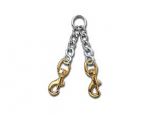 Leather Brothers - 2-Dog Heavy Chain Couplet - Brass Bolt